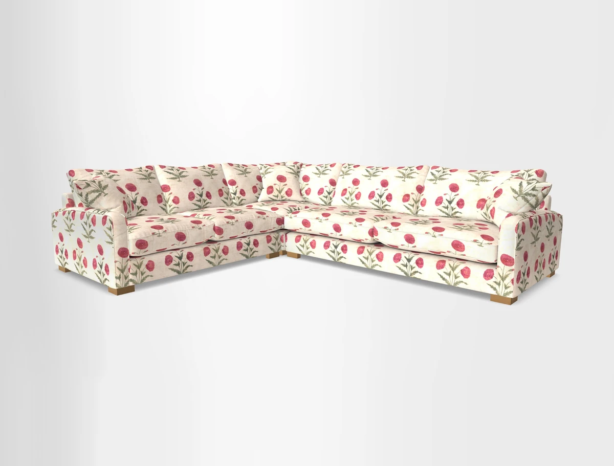 Brook Green large corner sofa RHF in Two Tone Plain Biscuit