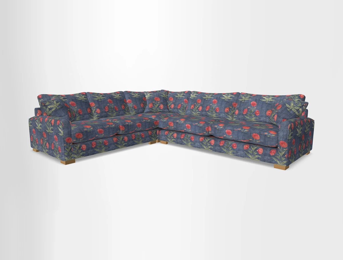Brook Green large corner sofa RHF in Two Tone Plain Biscuit