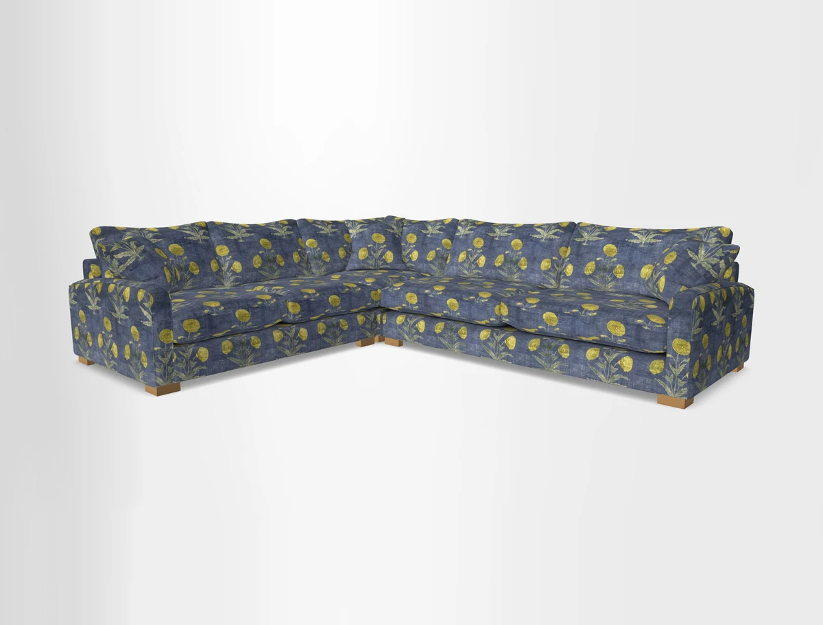 Brook Green large corner sofa RHF in Two Tone Plain Biscuit