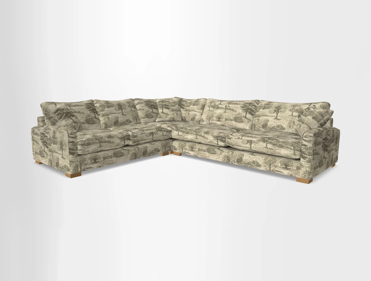 Brook Green large corner sofa RHF in Two Tone Plain Biscuit