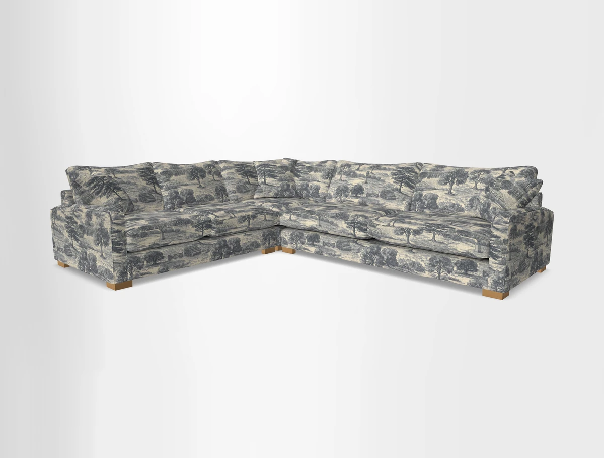 Brook Green large corner sofa RHF in Two Tone Plain Biscuit