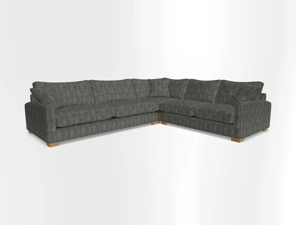Brook Green large corner sofa LHF in Two Tone Plain Biscuit