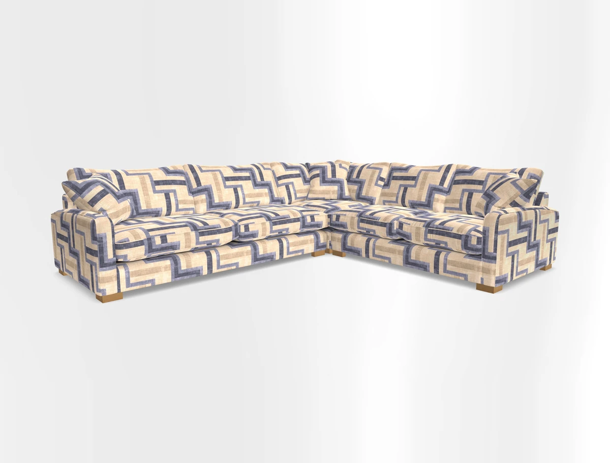 Brook Green large corner sofa LHF in Two Tone Plain Biscuit