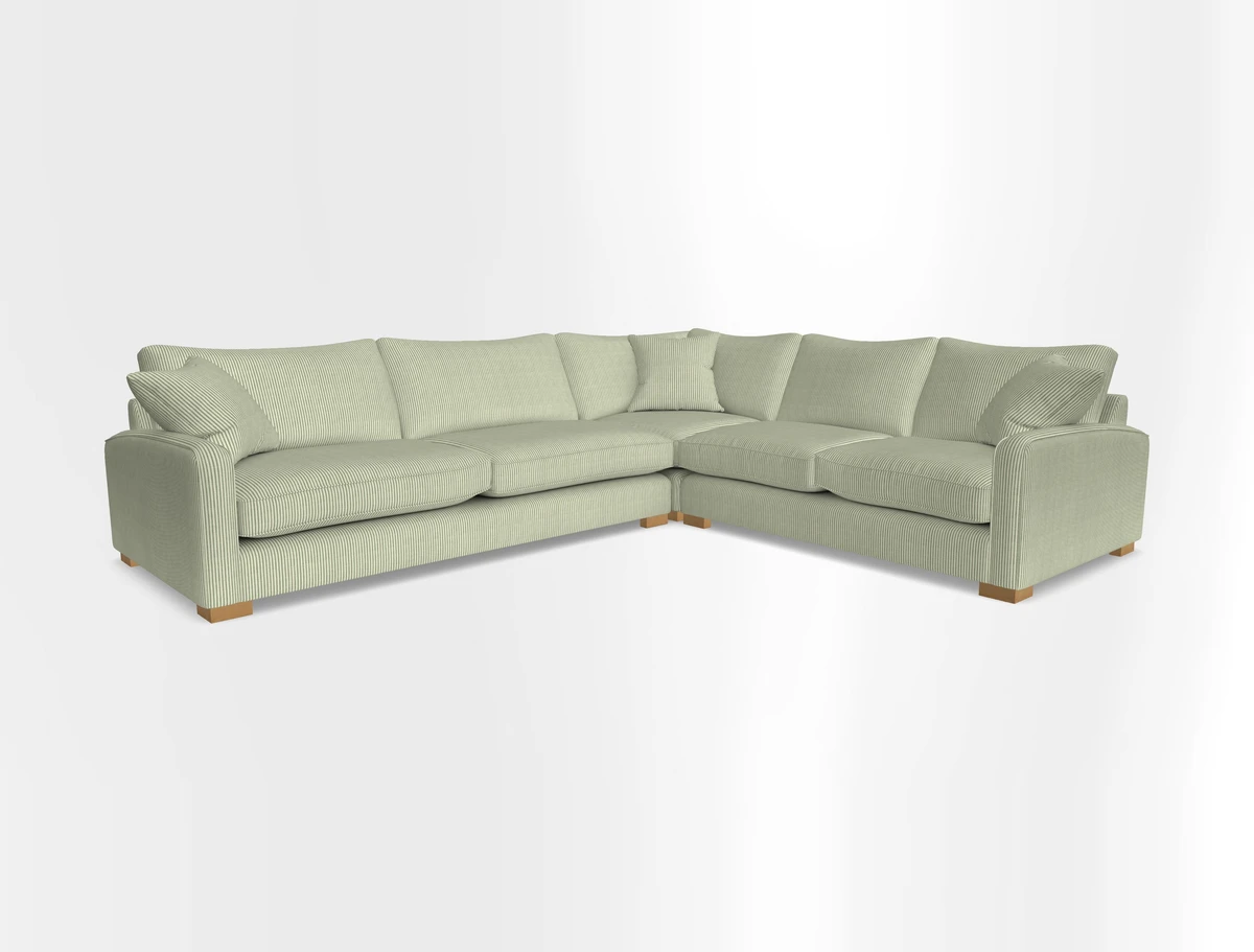 Brook Green large corner sofa LHF in Two Tone Plain Biscuit