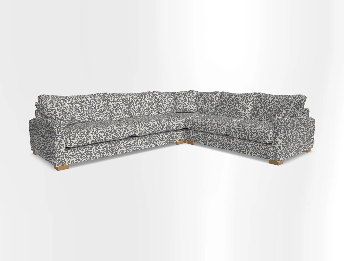 Brook Green large corner sofa LHF in Two Tone Plain Biscuit