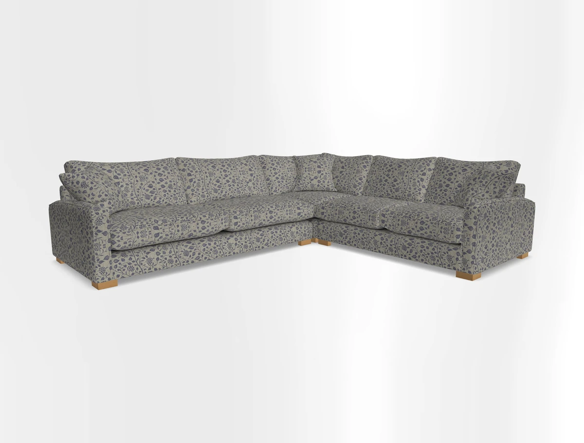 Brook Green large corner sofa LHF in Two Tone Plain Biscuit