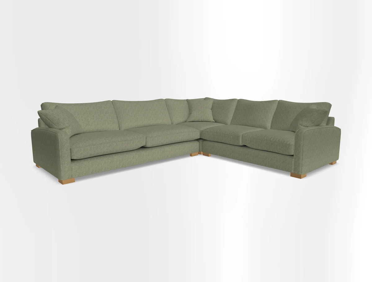 Brook Green large corner sofa LHF in Two Tone Plain Biscuit
