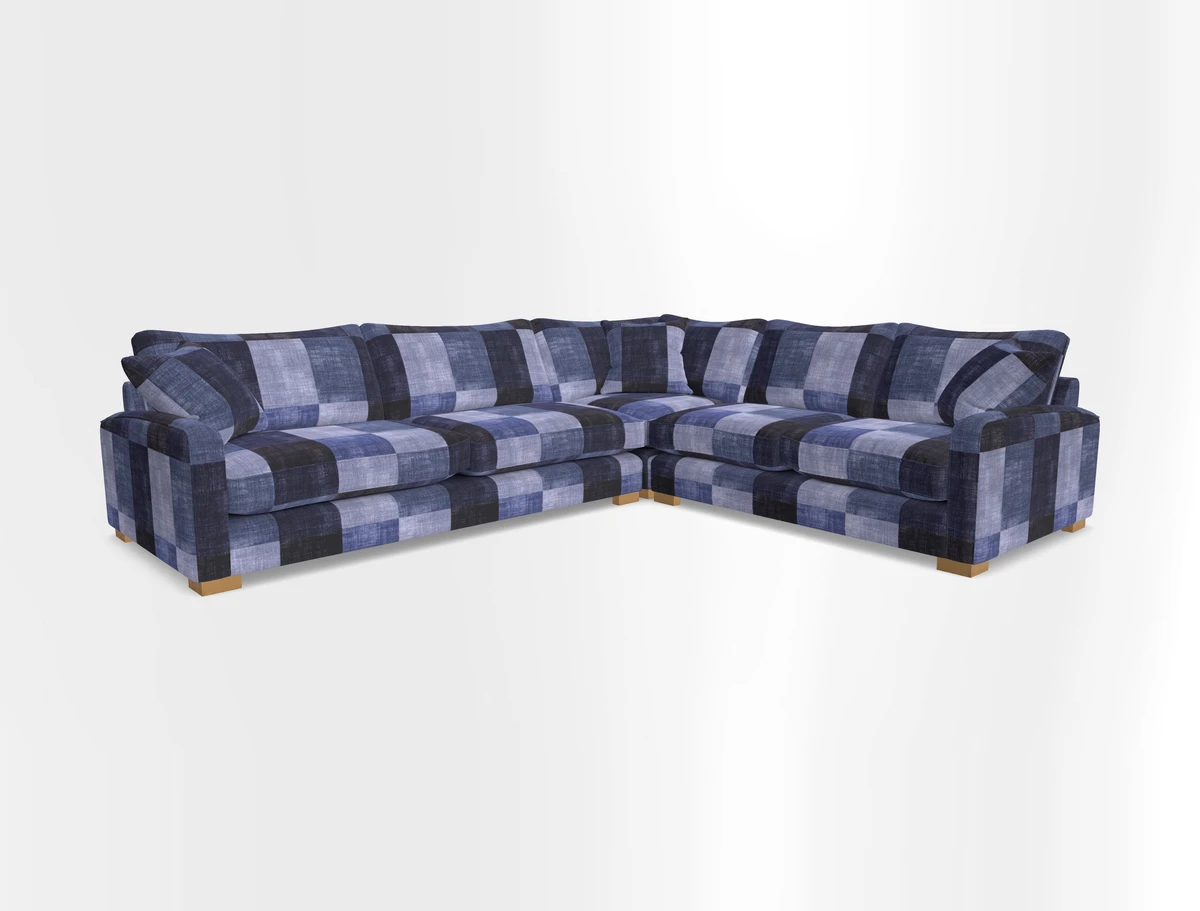 Brook Green large corner sofa LHF in Two Tone Plain Biscuit