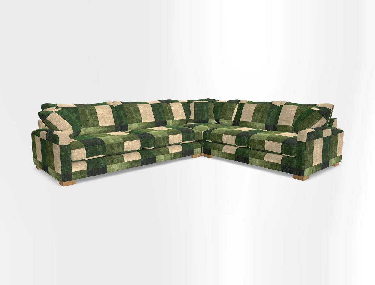 Brook Green large corner sofa LHF in Two Tone Plain Biscuit