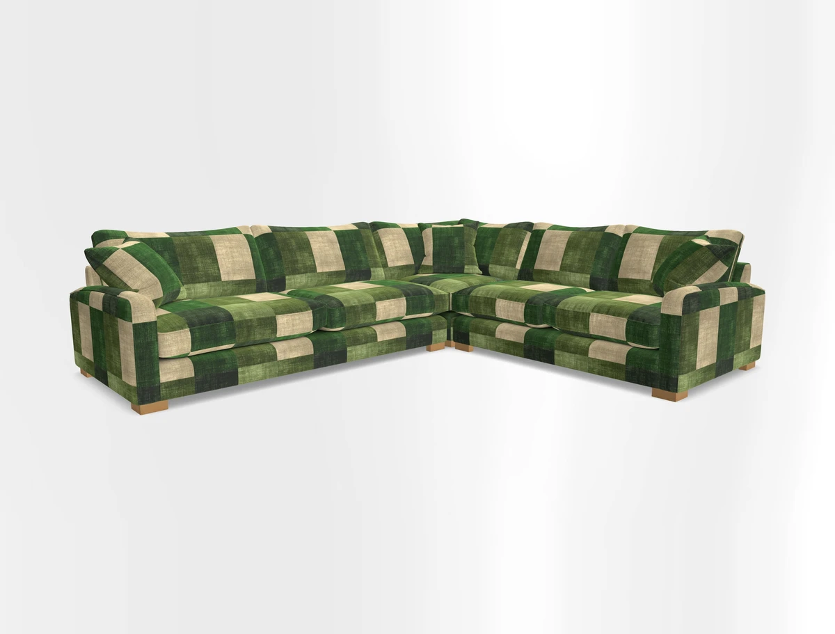 Brook Green large corner sofa LHF in Two Tone Plain Biscuit