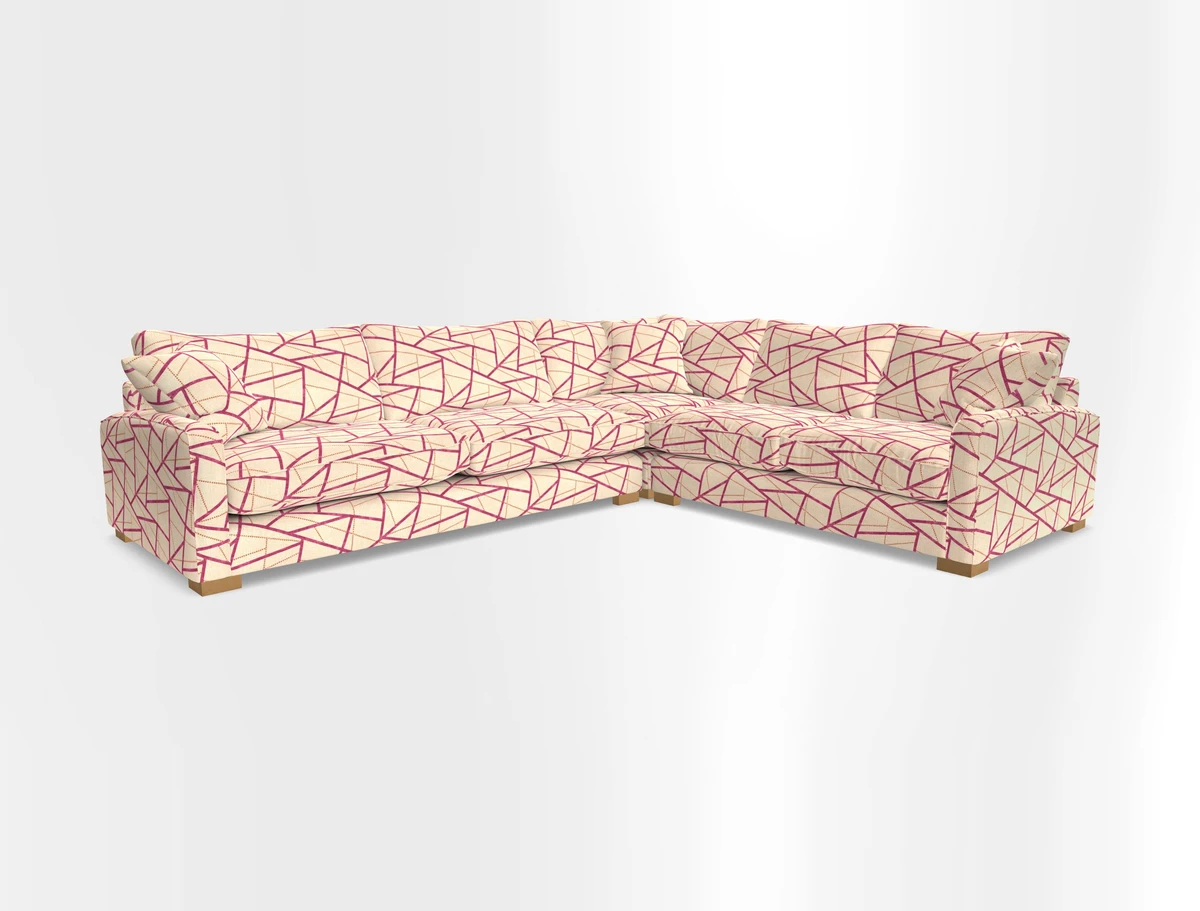 Brook Green large corner sofa LHF in Two Tone Plain Biscuit
