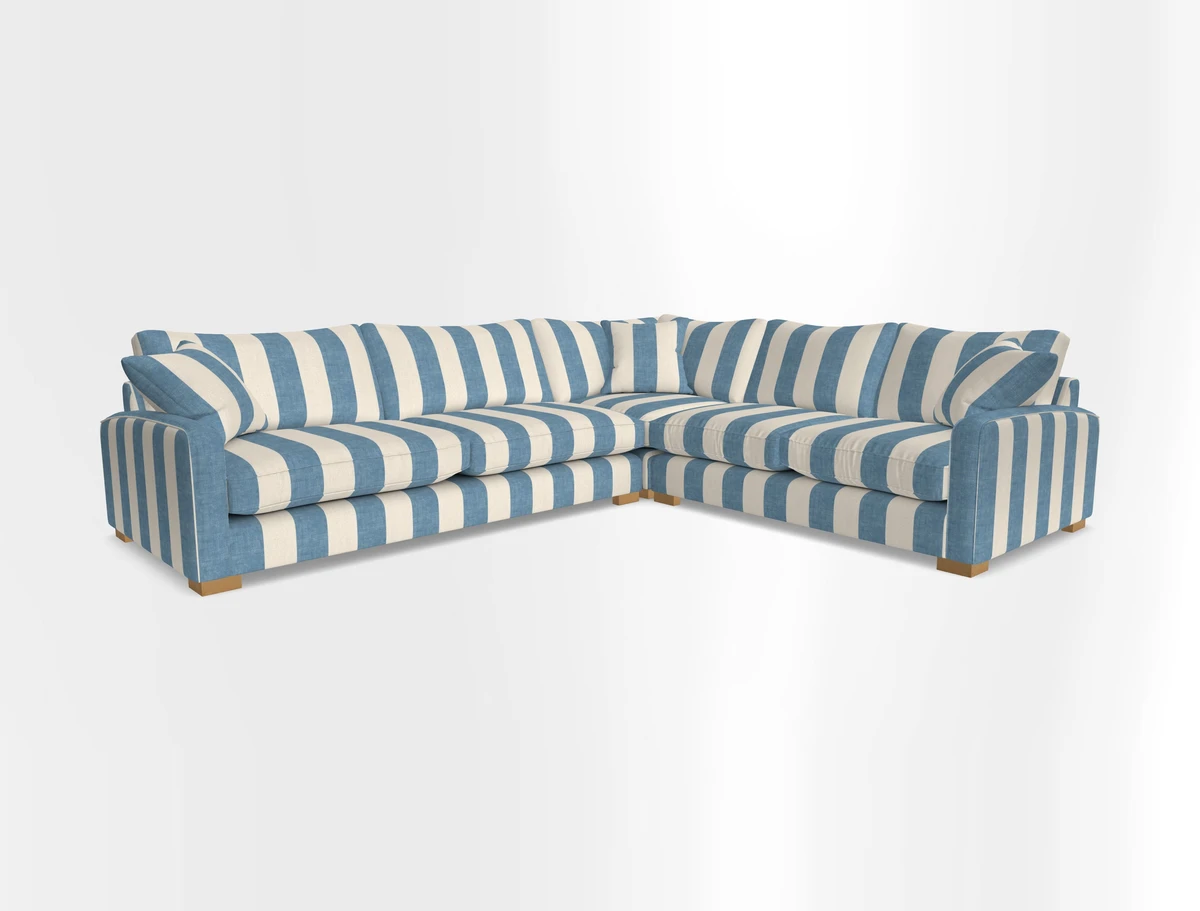 Brook Green large corner sofa LHF in Two Tone Plain Biscuit
