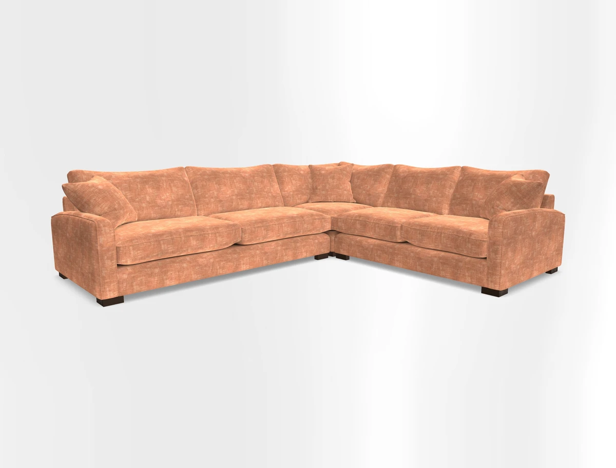 Brook Green large corner sofa LHF in Two Tone Plain Biscuit