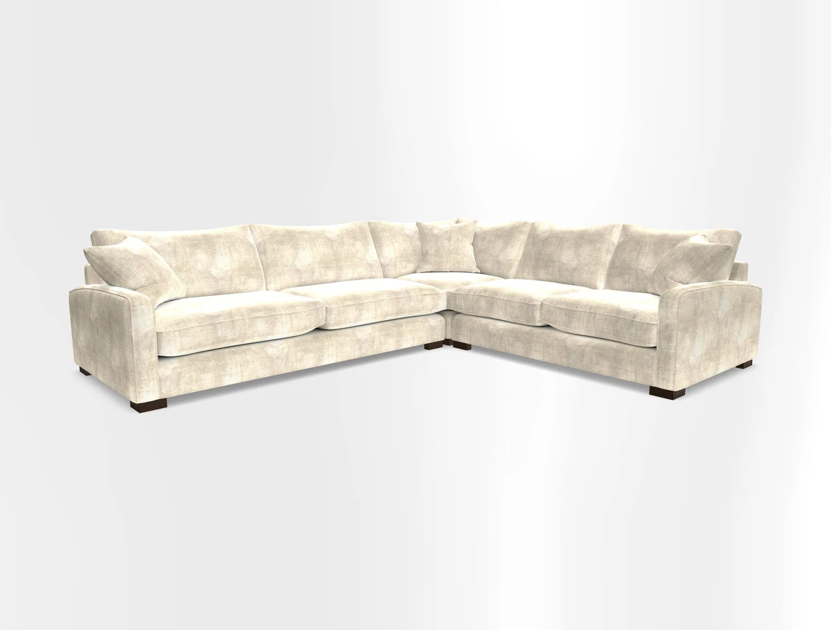 Brook Green large corner sofa LHF in Two Tone Plain Biscuit