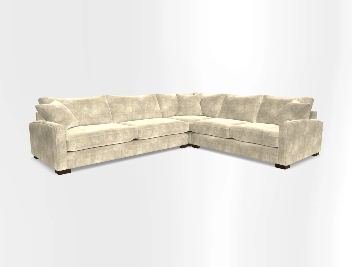 Brook Green large corner sofa LHF in Two Tone Plain Biscuit