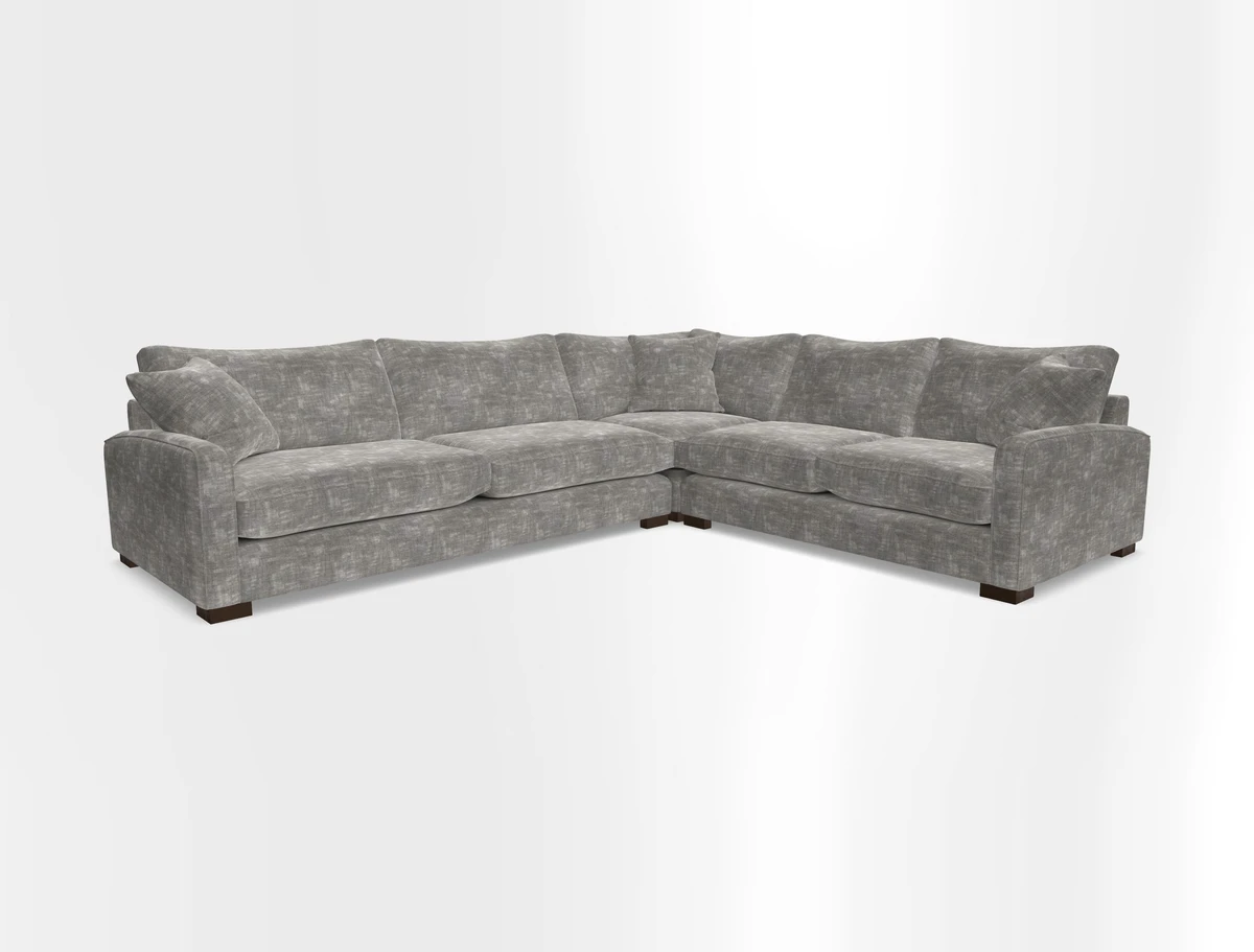Brook Green large corner sofa LHF in Two Tone Plain Biscuit