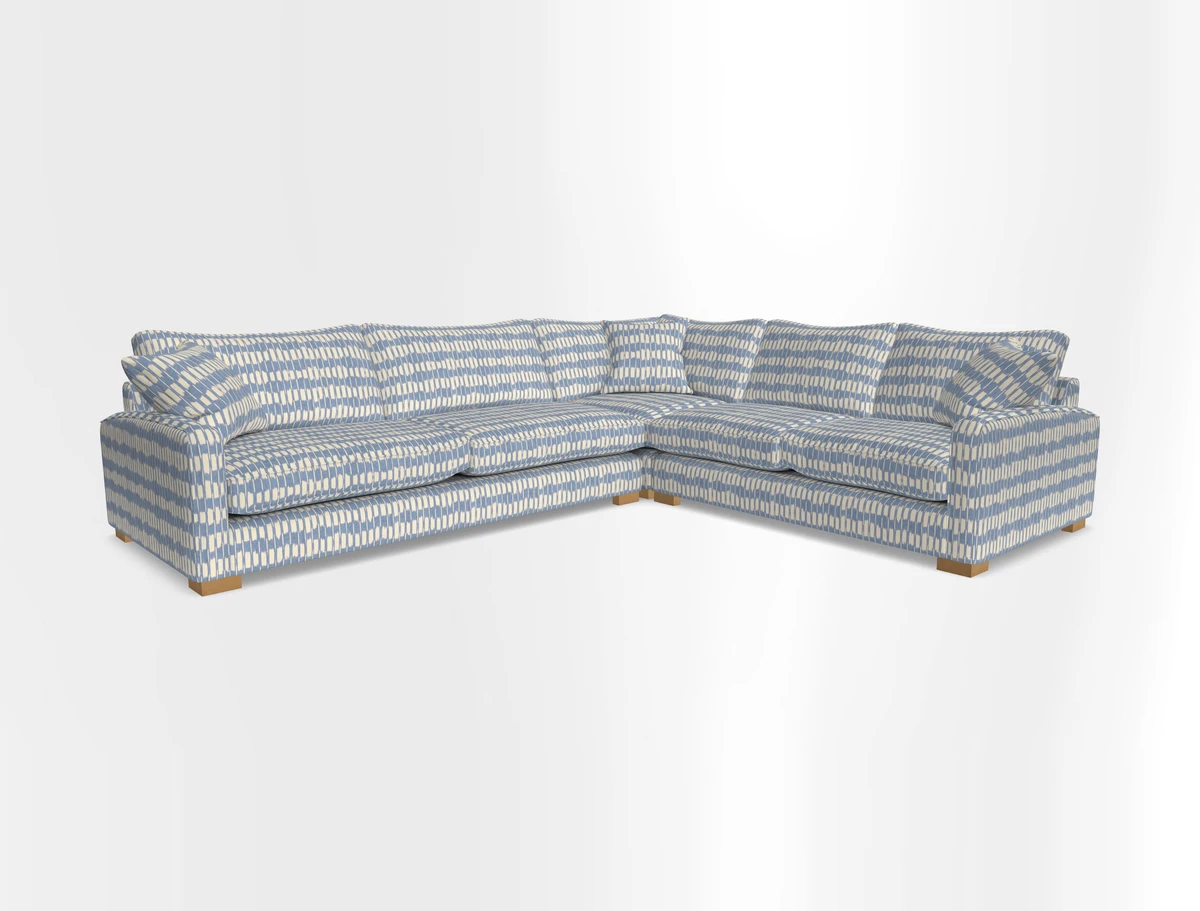 Brook Green large corner sofa LHF in Two Tone Plain Biscuit