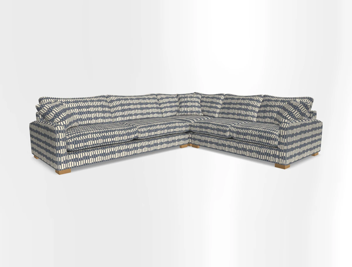 Brook Green large corner sofa LHF in Two Tone Plain Biscuit