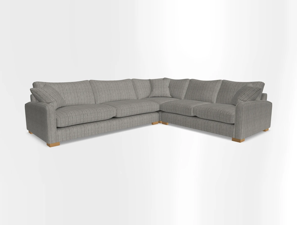 Brook Green large corner sofa LHF in Two Tone Plain Biscuit