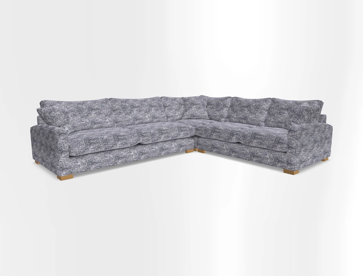 Brook Green large corner sofa LHF in Two Tone Plain Biscuit