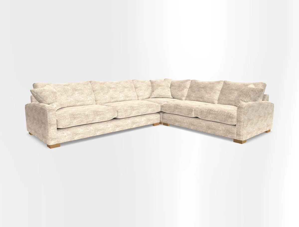 Brook Green large corner sofa LHF in Two Tone Plain Biscuit