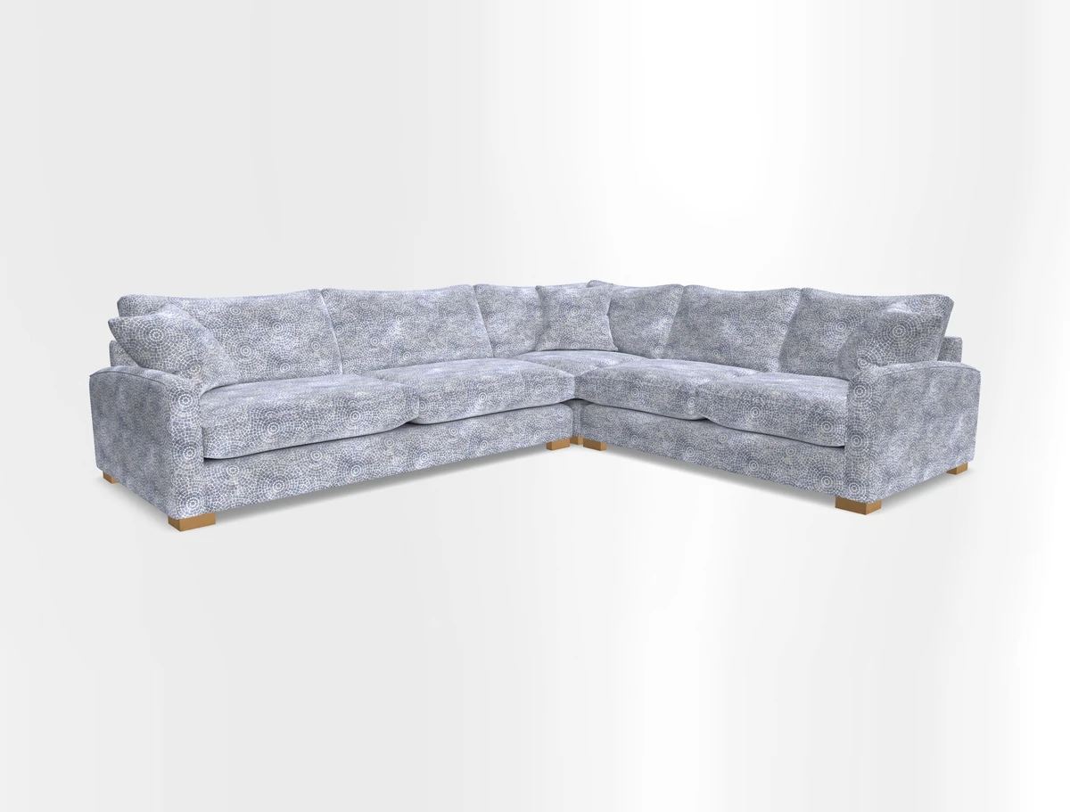 Brook Green large corner sofa LHF in Two Tone Plain Biscuit