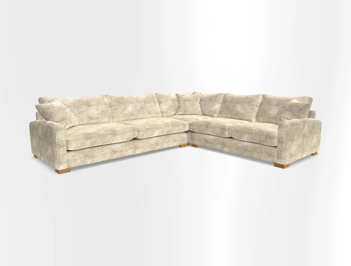 Brook Green large corner sofa LHF in Two Tone Plain Biscuit
