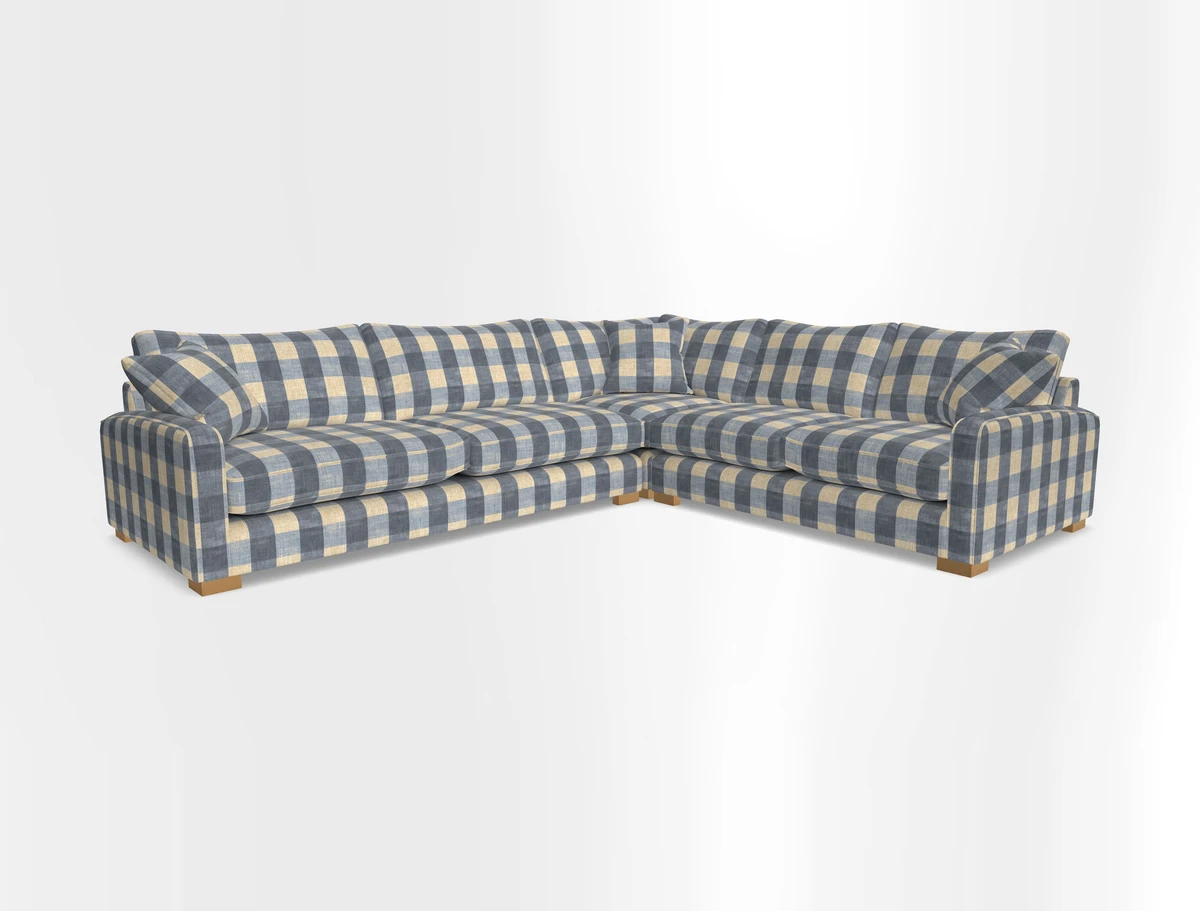 Brook Green large corner sofa LHF in Two Tone Plain Biscuit