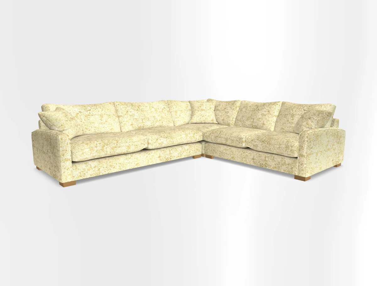 Brook Green large corner sofa LHF in Two Tone Plain Biscuit