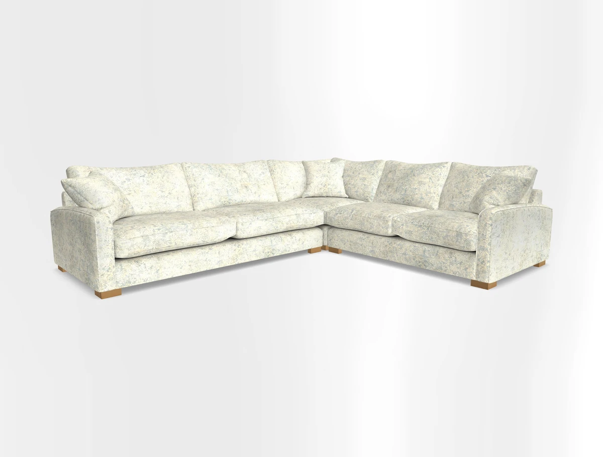 Brook Green large corner sofa LHF in Two Tone Plain Biscuit