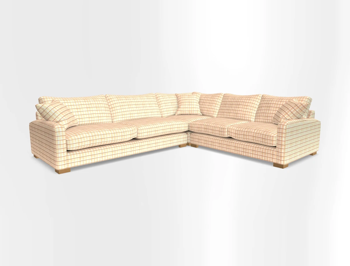 Brook Green large corner sofa LHF in Two Tone Plain Biscuit
