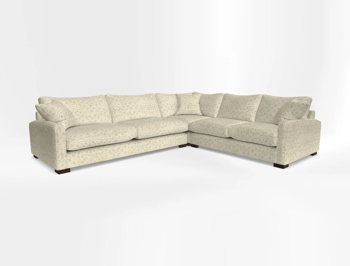 Brook Green large corner sofa LHF in Two Tone Plain Biscuit
