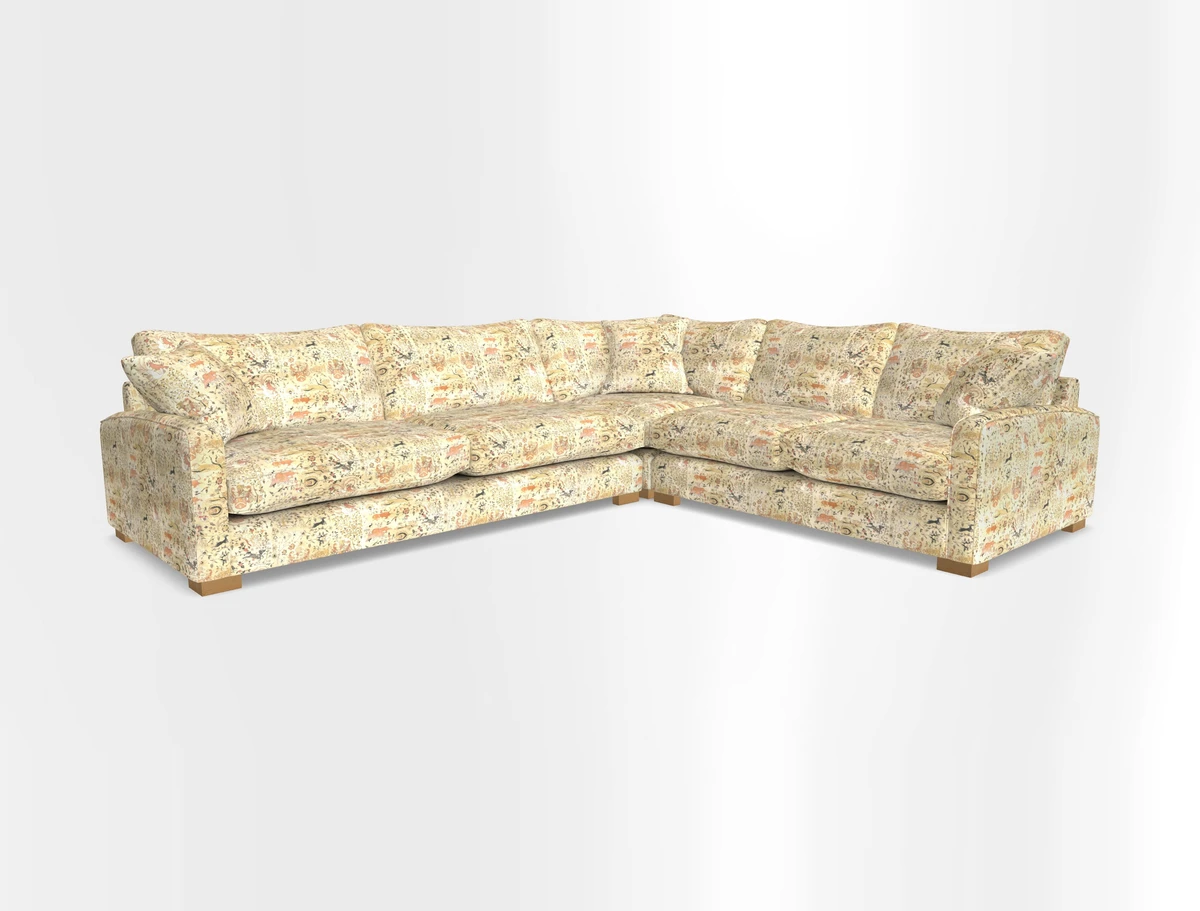 Brook Green large corner sofa LHF in Two Tone Plain Biscuit