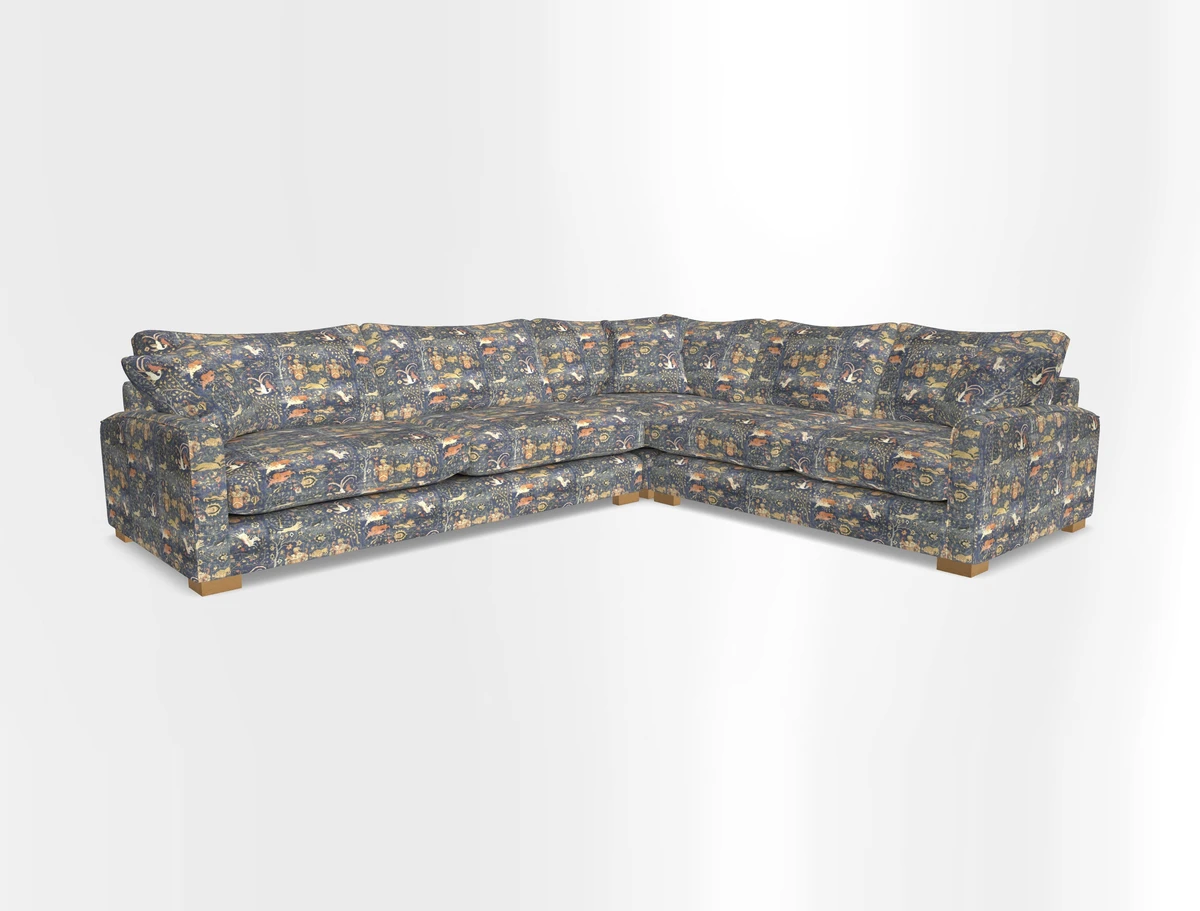 Brook Green large corner sofa LHF in Two Tone Plain Biscuit