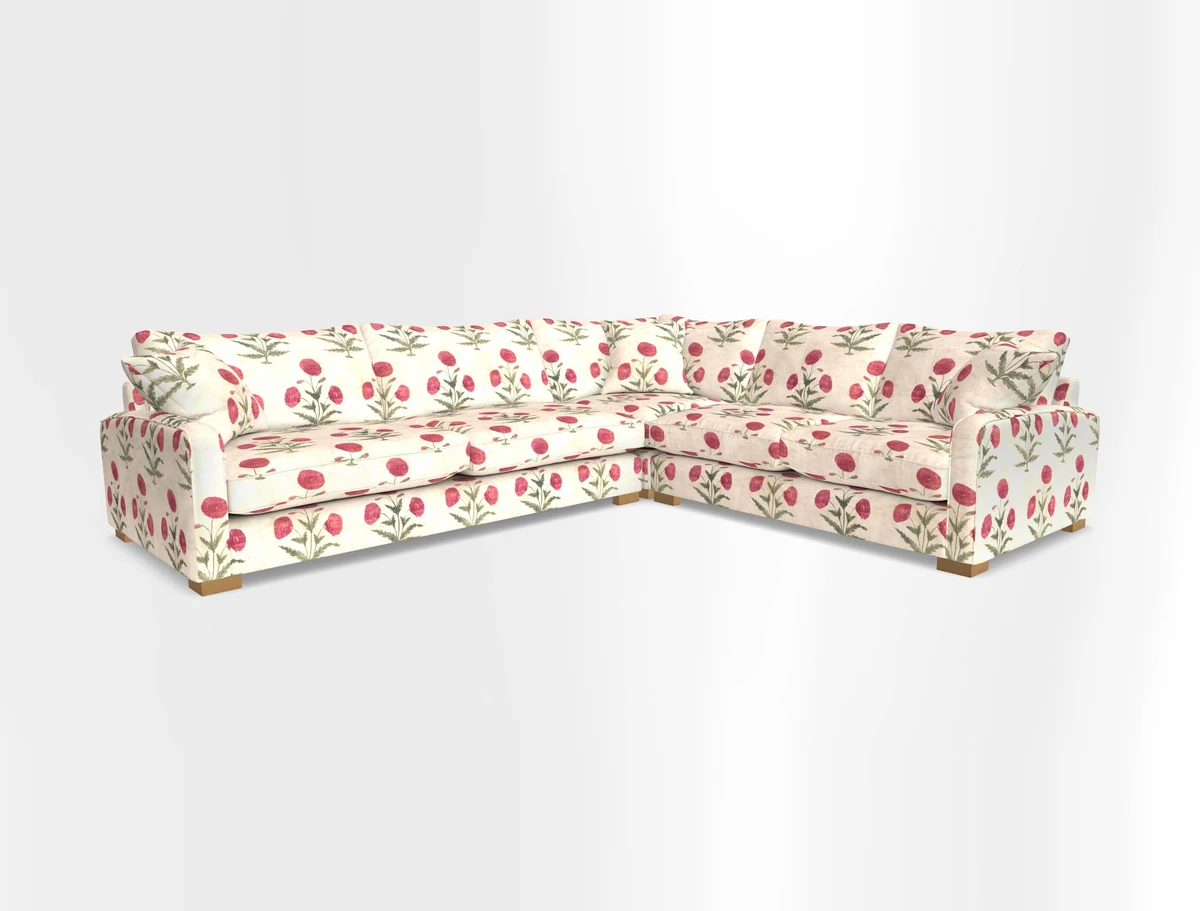Brook Green large corner sofa LHF in Two Tone Plain Biscuit