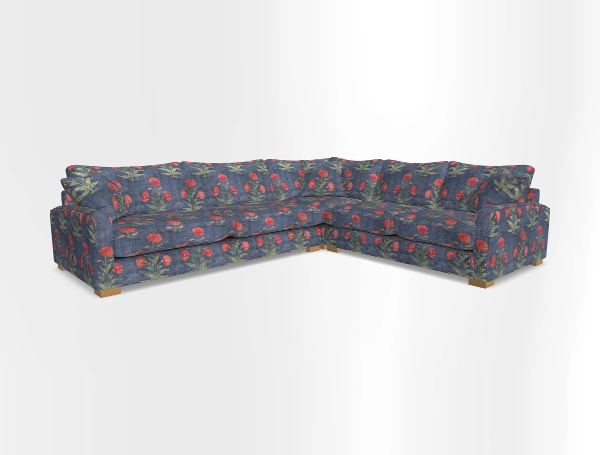 Brook Green large corner sofa LHF in Two Tone Plain Biscuit
