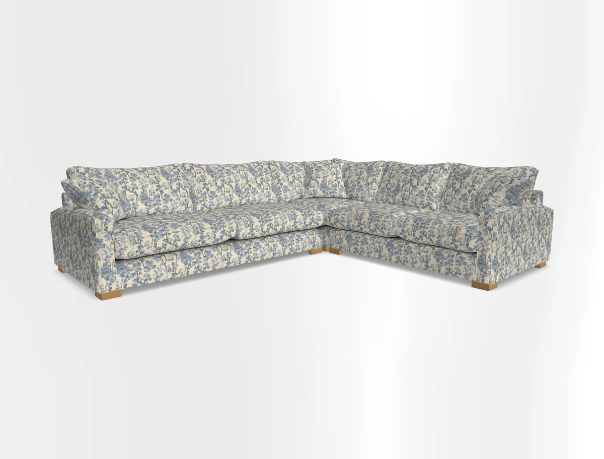 Brook Green large corner sofa LHF in Two Tone Plain Biscuit