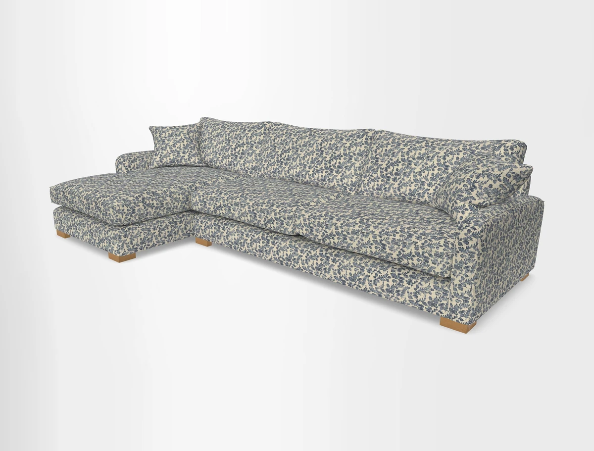 Brook Green chaise LHF in Two Tone Plain Biscuit