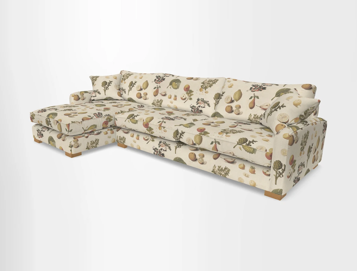 Brook Green chaise LHF in Two Tone Plain Biscuit