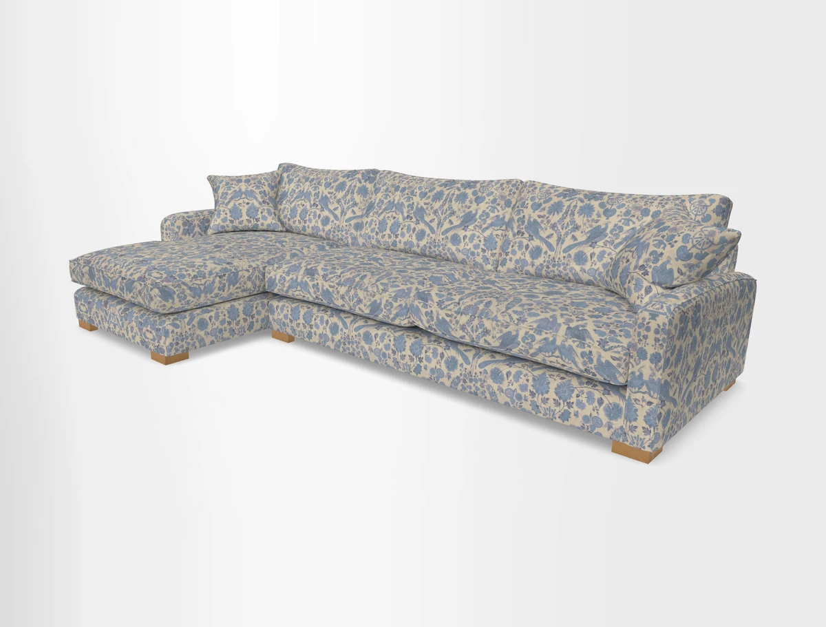 Brook Green chaise LHF in Two Tone Plain Biscuit