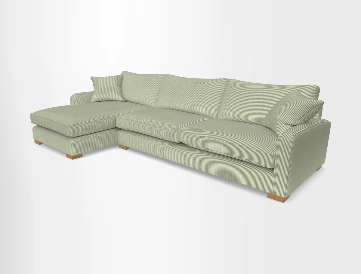 Brook Green chaise LHF in Two Tone Plain Biscuit