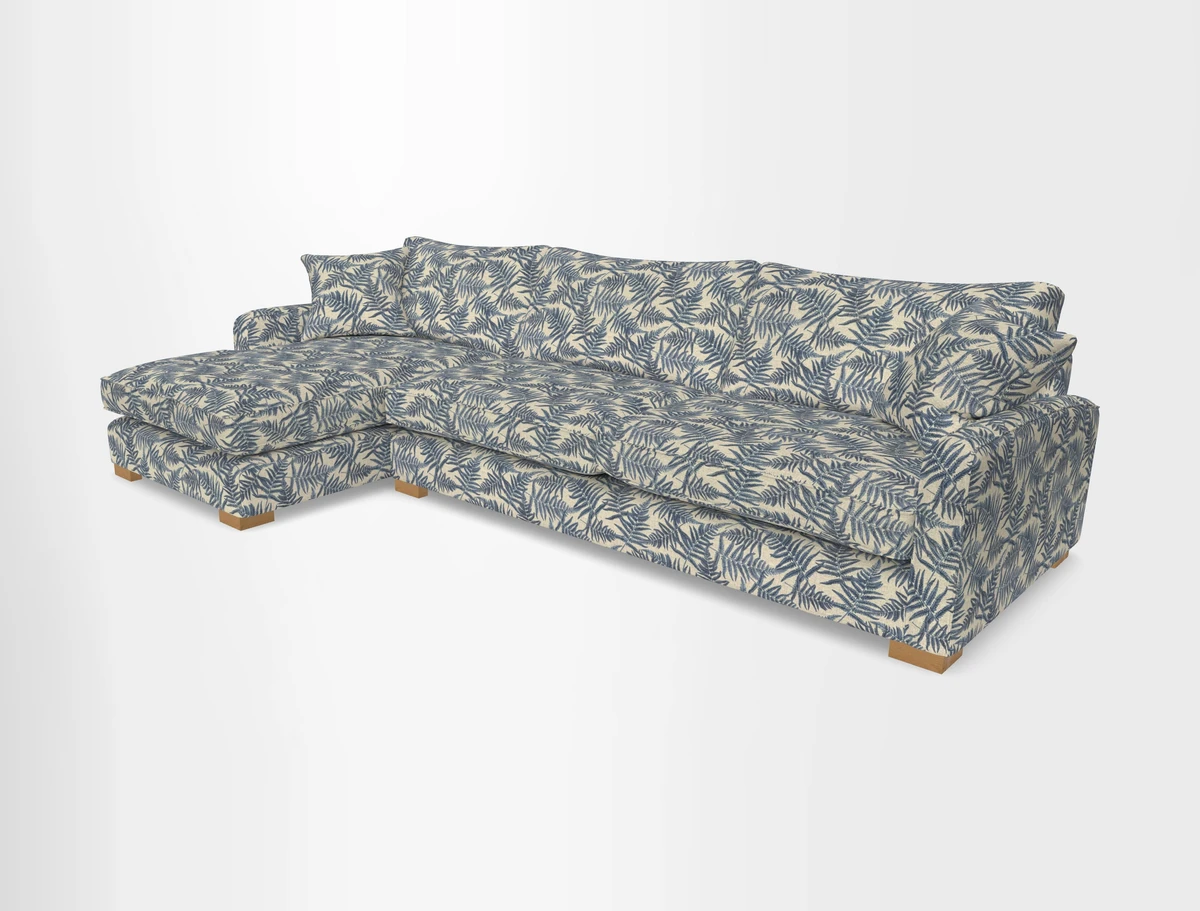 Brook Green chaise LHF in Two Tone Plain Biscuit