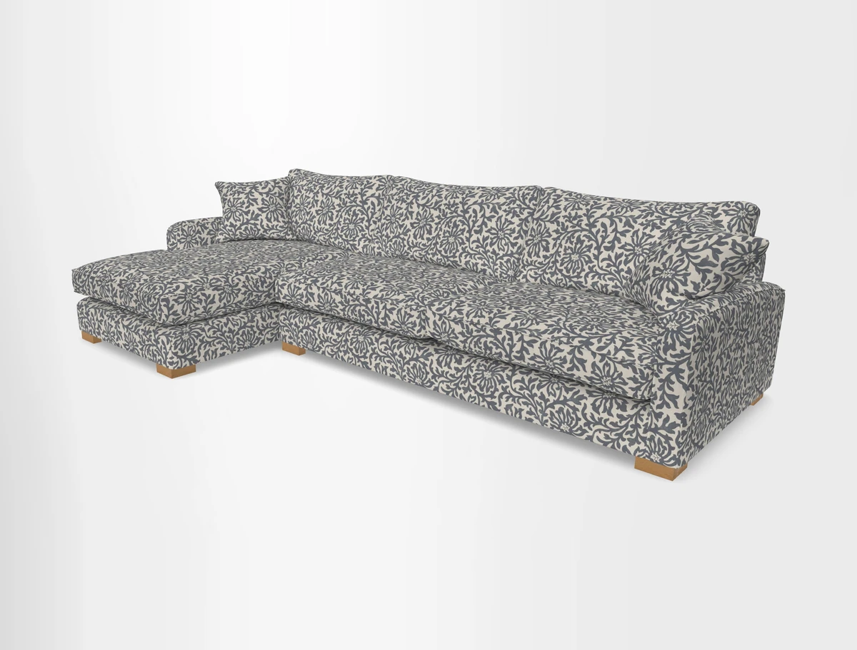 Brook Green chaise LHF in Two Tone Plain Biscuit