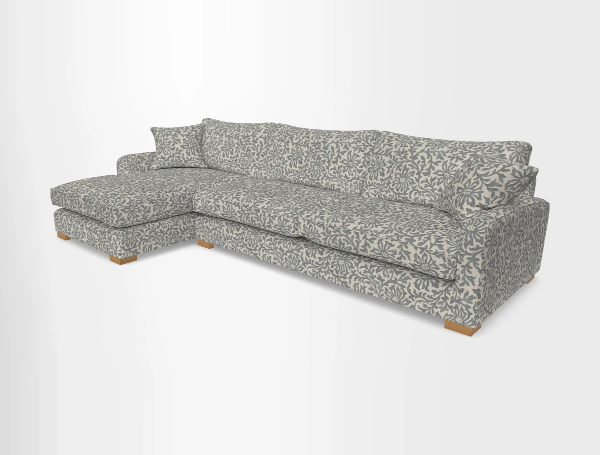 Brook Green chaise LHF in Two Tone Plain Biscuit