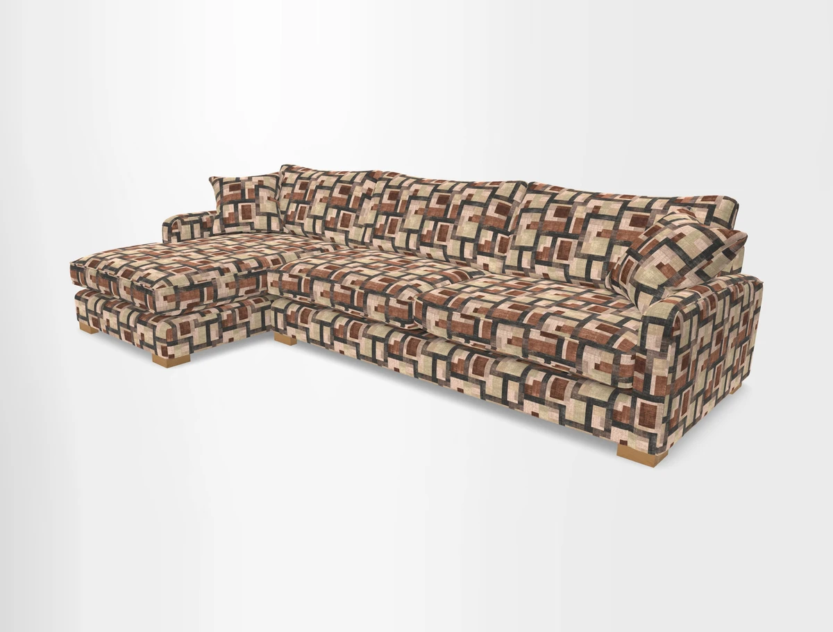 Brook Green chaise LHF in Two Tone Plain Biscuit