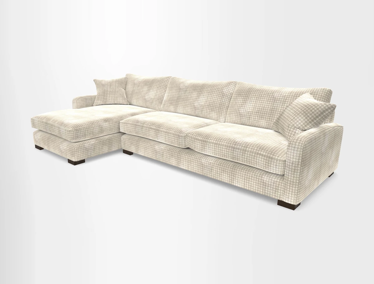 Brook Green chaise LHF in Two Tone Plain Biscuit