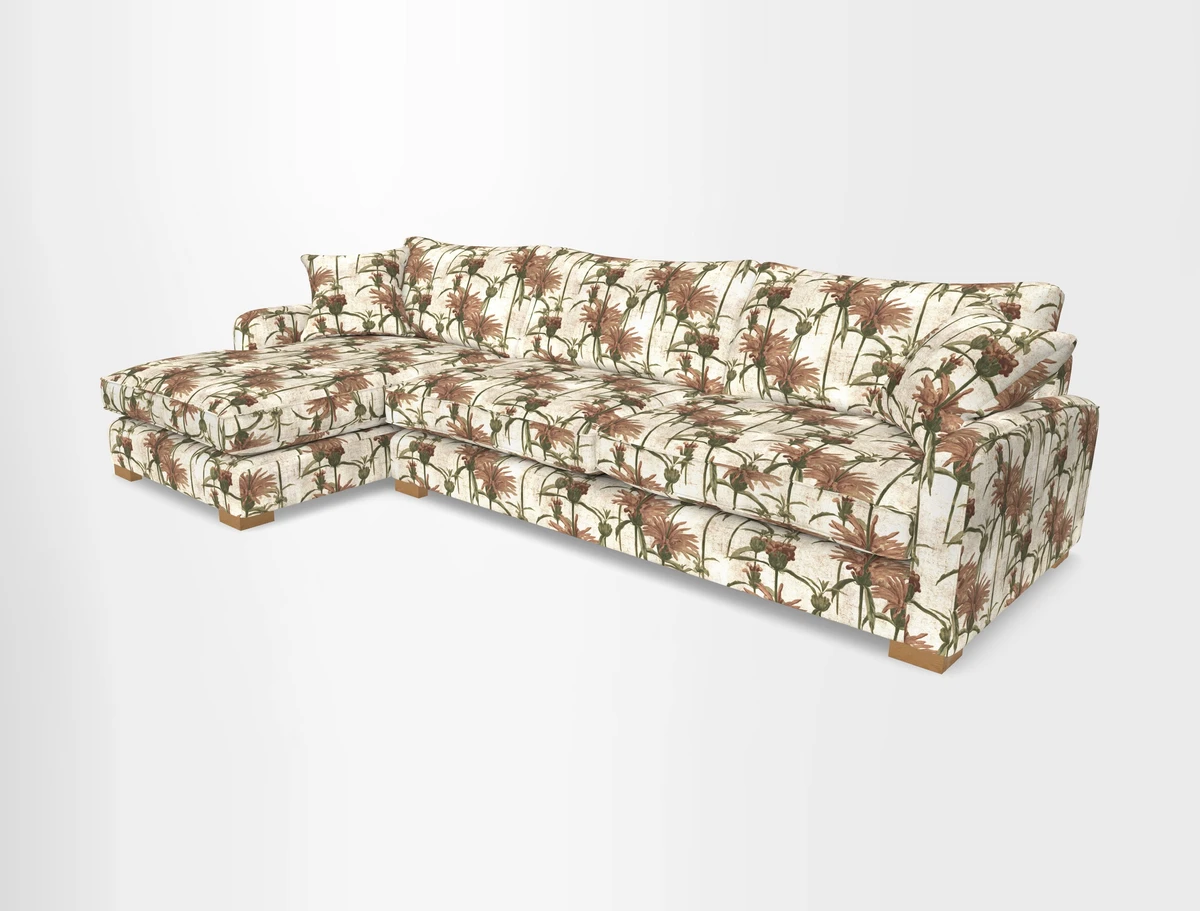 Brook Green chaise LHF in Two Tone Plain Biscuit