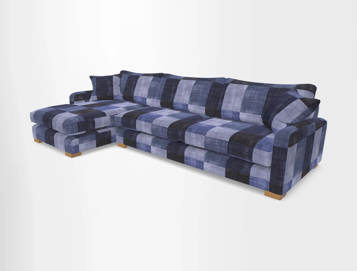 Brook Green chaise LHF in Two Tone Plain Biscuit