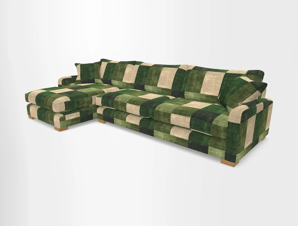 Brook Green chaise LHF in Two Tone Plain Biscuit