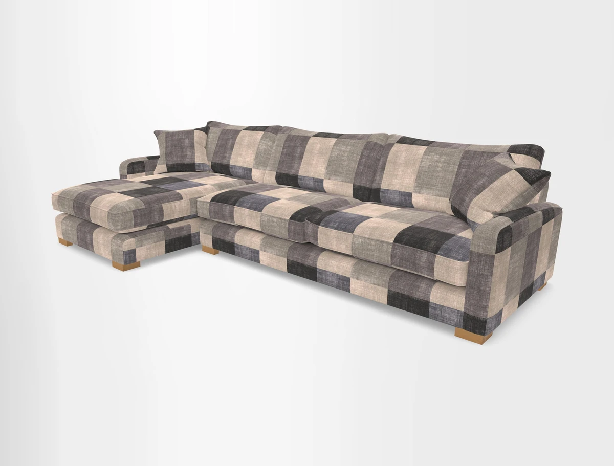 Brook Green chaise LHF in Two Tone Plain Biscuit